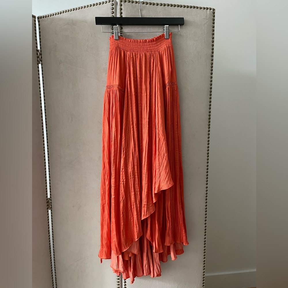 MAJE elegant tangerine pleated dress NWOT